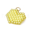 Seed Beads Beaded Charms PALLOY-MZ00359-05-3