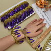 Polyester Lace Ribbon with Plastic Teardrop Charms Tassel DIY-WH0656-13B-3