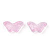 Baking Painted Transparent Glass Petal Beads DGLA-N004-12-2
