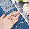Beebeecraft 10Pcs Brass with Cubic Zirconia Fold Over Clasps ZIRC-BBC0002-67G-3