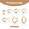 Yilisi 4Pair 4 Style C-shape Brass Stud Earrings DIY-YS0001-41-2