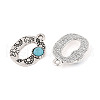 Synthetic Turquoise & Alloy Pendants PALLOY-H146-01AS-O-2