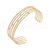 304 Stainless Steel Rhinestone Cuff Bangles for Women AJEW-P127-11G-4