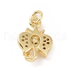 Brass Micro Pave Cubic Zirconia Charms KK-C012-14G-2