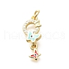 Brass Micro Pave Cubic Zirconia with Enamel Pendants KK-G519-13G-02-1