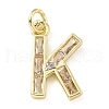 Brass Micro Pave Cubic Zirconia Pendants KK-V014-01G-11-1