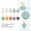 GOMAKERER 100Pcs Electroplate Opaque Glass Connector Charms PALLOY-GO0001-39-3