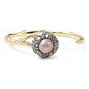 Mother's Day Jewellery Natural Pearl & Paua Shell Open Cuff Bangles BJEW-C068-01G-2