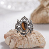 925 Sterling Silver with Natural Tiger Eye Finger Rings WGB2E64-47-1