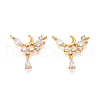 Brass Micro Pave Cubic Zirconia Pendants KK-N263-46G-1