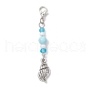 Ocean Theme Alloy Charm & Glass Beads Pendant Decorations HJEW-JM03156-04-2