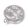 Autumn Theme Brass Micro Pave Clear Cubic Zirconia Pendants ZIRC-H104-01-P-3