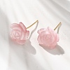 Brass Cat Eye Stud Earrings EJEW-B133-01G-2