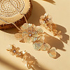 Flower Alloy Crystal Rhinestone Pendant Necklace & Stud Dangle Earring Sets FS-WG8D6F6-01-4