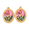 304 Stainless Steel Enamel Pendants STAS-U061-48G-02-1