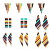 16Pcs 8 Styles Transparent Resin & Walnut Wood Big Pendants RESI-TA0001-84-2
