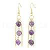 Natural Amethyst Dangle Earrings EJEW-JE06057-1
