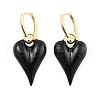 Brass Enamel Hoop Earrings for Women EJEW-U055-26G-01-2