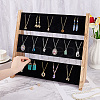 2-Tier Wood & Velvet Jewelry Set Display Stands ODIS-WH0329-79-3