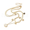 Summer 304 Stainless Steel & White Acrylic Pendant Double Layered Necklaces for Women NJEW-U044-02A-G-2