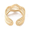 304 Stainless Steel Multi Line Wave Open Cuff Rings RJEW-D002-44G-2