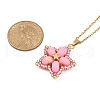 Handmade Glass Seed Beaded and Synthetic Imperial Jasper Dyed Beads Star Pendant Necklaces for Women NJEW-MZ00114-03-3