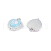 UV Plating Alloy with Mixed Color Glass Rhinestone Pendants FIND-M018-36P-2