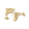 Brass Micro Pave Clear Cubic Zirconia Connector Charms KK-Q031-11G-2