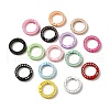 Spray Painted Alloy Crystal Rhinestone Spring Gate Rings ALRI-Q362-01G-1