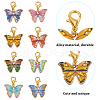 32Pcs 8 Colors Alloy Enamel Pendant Decorations HJEW-GO00015-3
