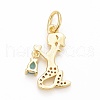 Rack Plating Brass Micro Pave Cubic Zirconia Pendants KK-B056-03G-02-2