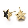 Rack Plating Brass Micro Pave Cubic Zirconia Stud Earring EJEW-C101-01G-2
