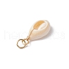 Natural Cowrie Shell Pendants PALLOY-JF03712-01-5