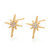 Brass Micro Pave Cubic Zirconia Stud Earring Findings KK-N263-23G-1