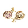 Brass Micro Pave Cubic Zirconia Pendants KK-S526-40G-2
