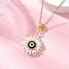 Glass Seed Beads & Polymer Clay & Evil Eye Lampwork Pendant Necklaces NJEW-MZ00101-05-1
