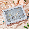 4-Slot Rectangle Velvet Earring Presentation Boxes VBOX-WH0003-20B-4