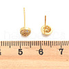 Flat Round Brass Micro Pave Clear Cubic Zirconia Stud Earrings EJEW-H162-05G-5