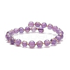 5Pcs 5 Style Natural Mixed Gemstone Round Beaded Cuff Bangles Set BJEW-JB09011-4