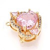 Brass Micro Pave Cubic Zirconia Charms KK-N261-05G-2