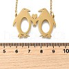 304 Stainless Steel Laser Cut Double Penguin Pendant Necklaces for Women Men NJEW-Q032-01A-G-5
