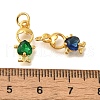 Rack Plating Brass Micro Pave Cubic Zirconia Charms KK-I716-23G-3