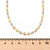 4MM Three-color Brass Textured Round Beaded Necklaces for Women NJEW-D314-12PG-5