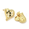 Heart Real 18K Gold Plated Brass Stud Earrings EJEW-L269-106G-01-2