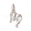 925 Sterling Silver Micro Pave Clear Cubic Zirconia Pendants STER-H117-01P-06-1