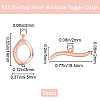 Beebeecraft 1Pc 925 Sterling Silver Toggle Clasps STER-BBC0007-51RG-2