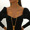 Exaggerated Zinc Alloy Flower Tassel Earrings & Necklaces Set for Women Wedding XD9358-4