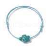 3Pcs 3 Colors Synthetic Turquoise Turtle Braided Bead Bracelets Set BJEW-JB11084-2