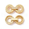 Brass Micro Pave Clear Cubic Zirconia Fold Over Clasps KK-G420-09G-2