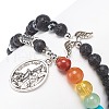 2Pcs 2 Style Style Natural Lava Rock & Mixed Stone & Synthetic Hematite Stretch Bracelets Set BJEW-JB08733-5